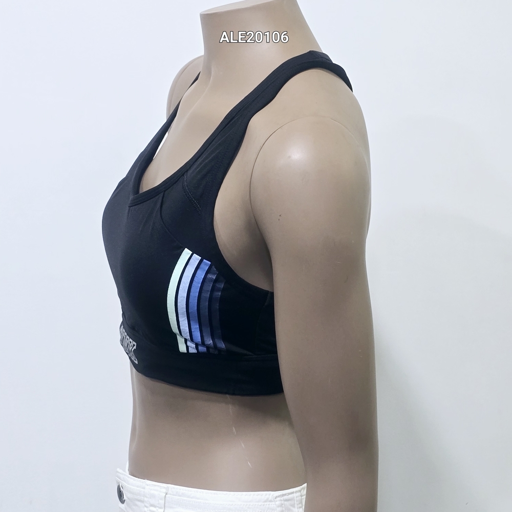 PINK Victoria's Secret Ultimate Black Sports Bra with Blue Accents Size Medium - Picture 5 of 12
